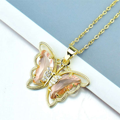 Butterfly Crystal Zircon Pendant Necklace