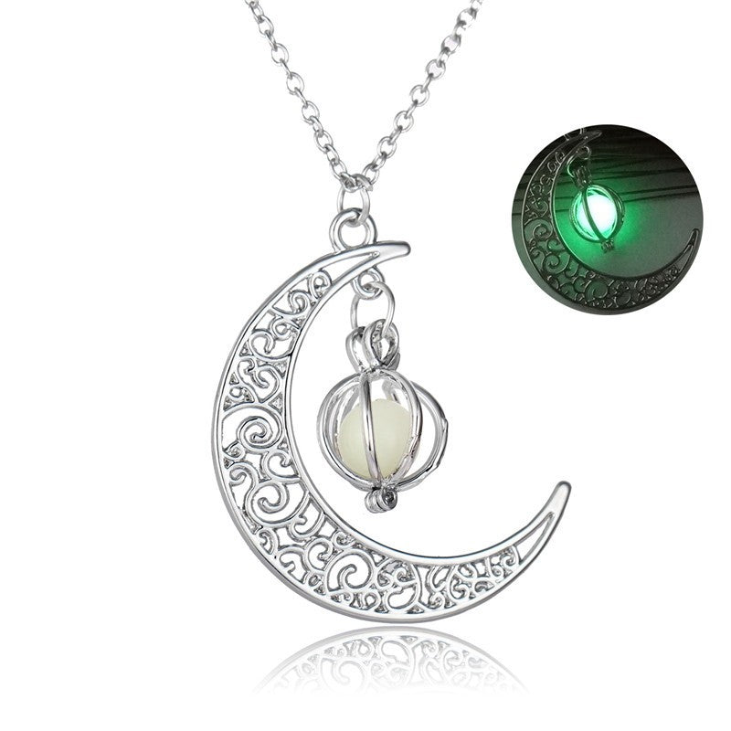 Fashion Moon Natural Glowing Stone Healing Necklace PrestigePearls