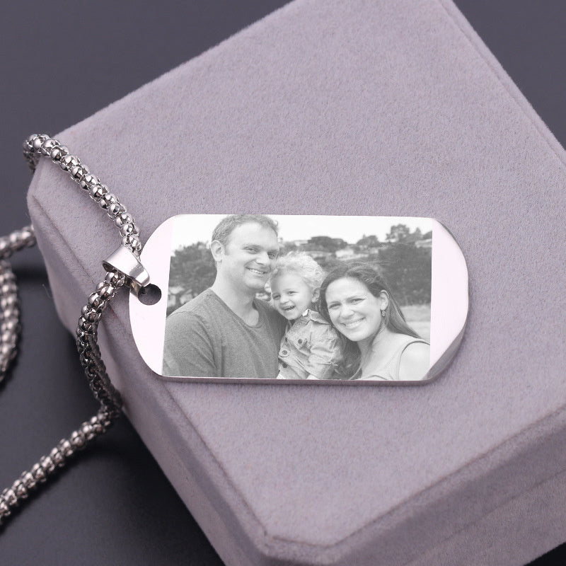 Personalized Nameplate Custom Name Photo Necklace Custom Jewelry Stainless Steel Necklace PrestigePearls