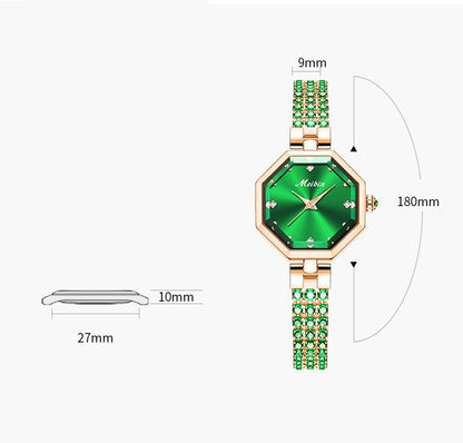 Octagonal Women's Jewelry Buckle Light Luxury Rose Stone British Watch PrestigePearls