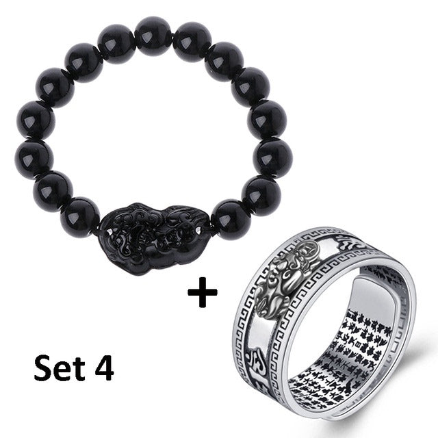 Unisex Chinese Feng Shui Pixiu Bracelet Ring - prestigepearls