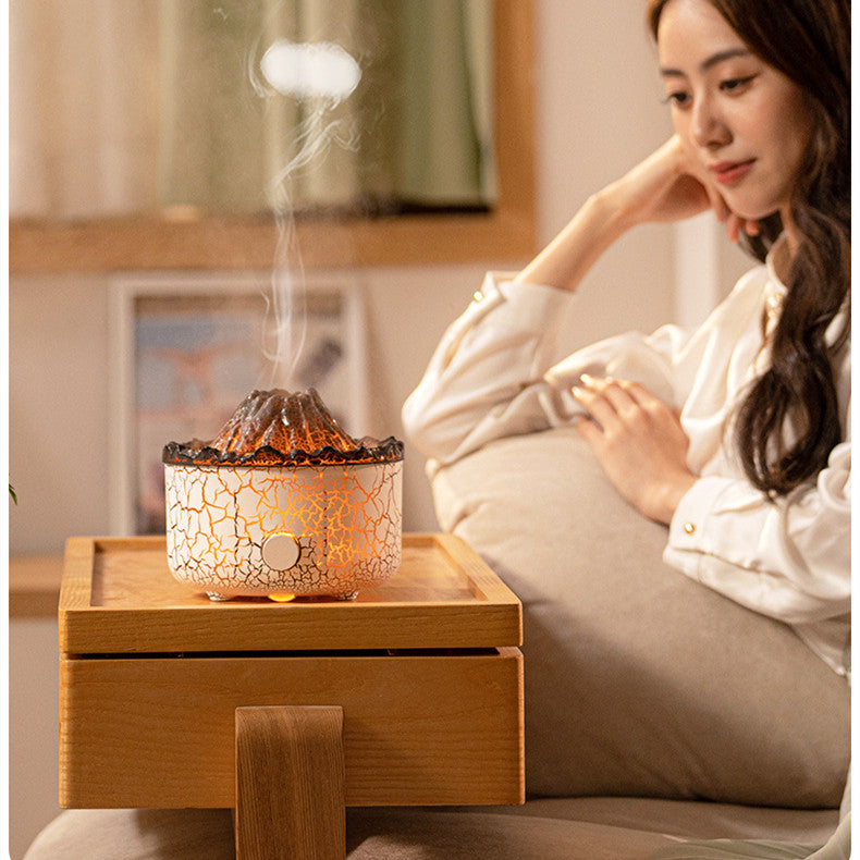 New Creative Volcano Humidifier Aromatherapy Machine Spray Jellyfish Air Flame Humidifier Diffuser - Prestige Pearls