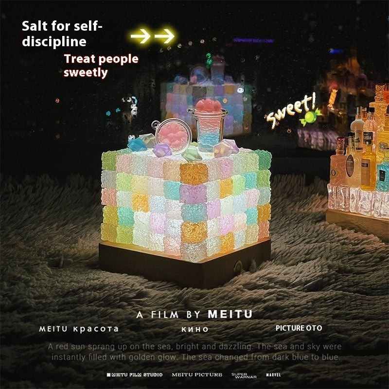 Crystal Luminous Cube Sugar Led Small Night Lamp Handmade Diy Gift PrestigePearls