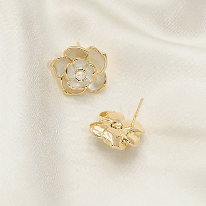 Drop Oil Golden Earrings Simple And Delicate Pearl Earrings PrestigePearls