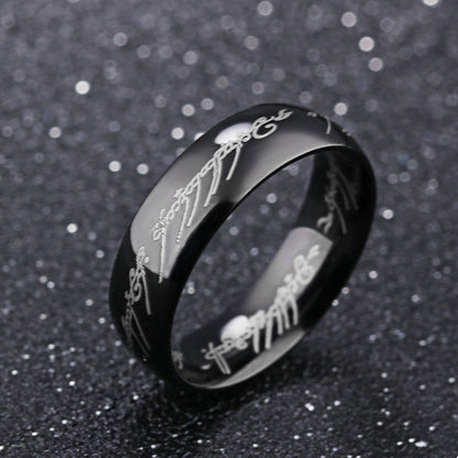 Fashion New Jewelry Cool Personality Lord Ring Men's Titanium Steel Ring - prestigepearls