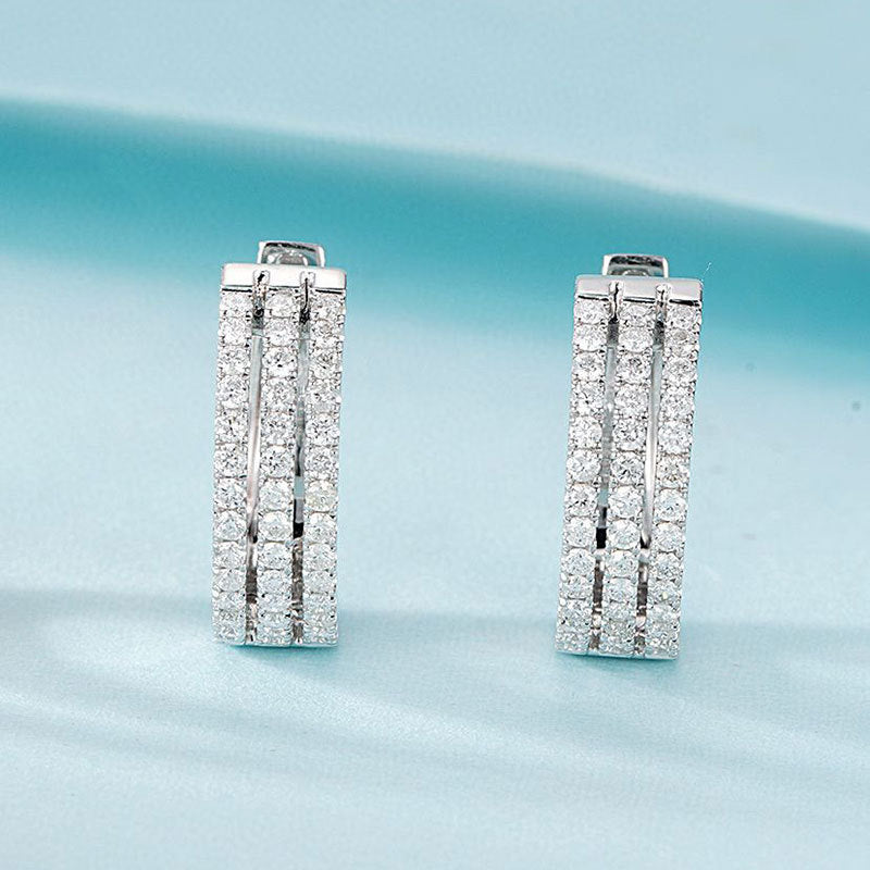 18K White Gold Natural Diamond Earrings PrestigePearls