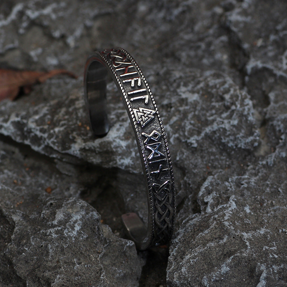 Solid Stainless Steel Viking Rune Bracelet - prestigepearls