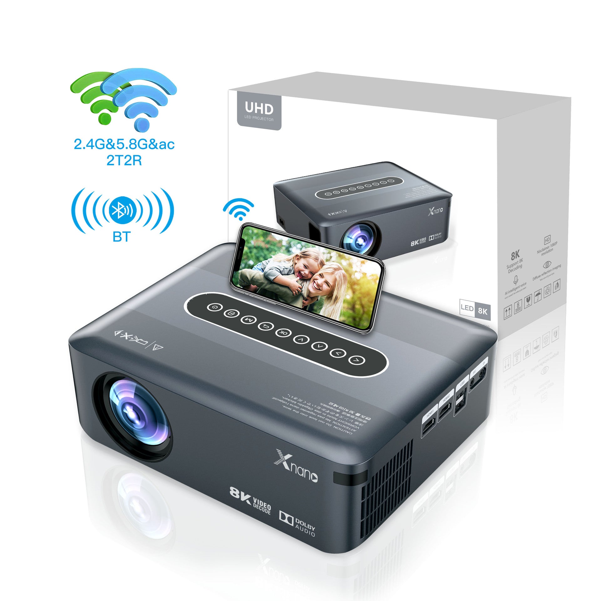 LuxiPro _ Fashion Portable Home HD Smart Projector PrestigePearls