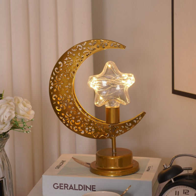 Luminova- LED Modeling Lamp Creative Personality Iron Moon star - Prestige Pearls