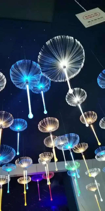 Colorful Optical Fiber Jellyfish Stick Dandelion Outdoor Atmosphere Small Night Lamp