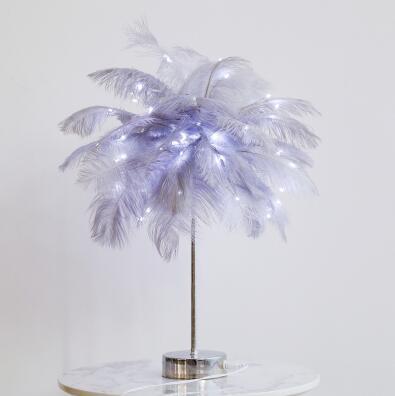 PlumeGlow-Feather Lamp Nordic Desk Lamp PrestigePearls