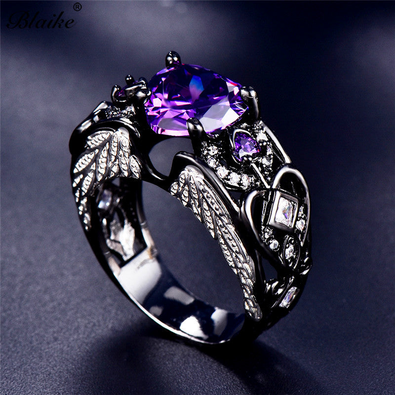 Love Heart Angel Wing Female Ring - prestigepearls