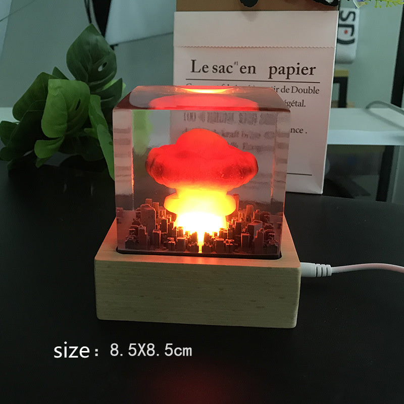 Handmade Resin Atomic Bomb Explosion Mushroom Cloud Small Night Lamp Ornaments PrestigePearls