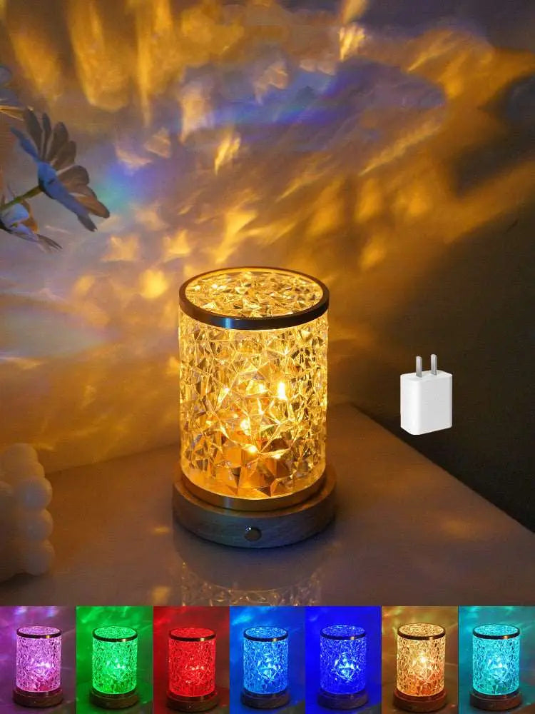 Rotating Water Ripple Small Night Light Bedroom Headboard Romantic Atmosphere - prestigepearls