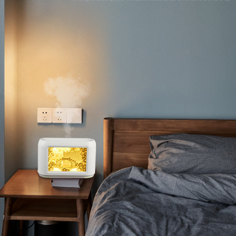 Paper-cut Light Box Humidifier 400ml Heavy Fog Home Decor - prestigepearls