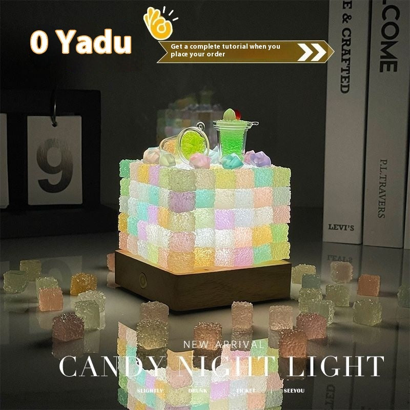 Crystal Luminous Cube Sugar Led Small Night Lamp Handmade Diy Gift PrestigePearls