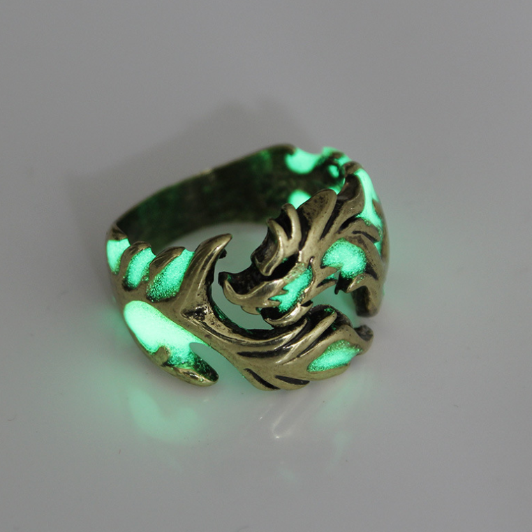 Vintage Men's Rings Fashion Dragons Adjustable Rings Personalized Night Lights - prestigepearls