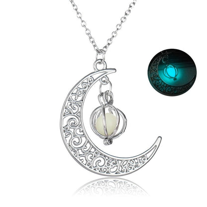 Fashion Moon Natural Glowing Stone Healing Necklace PrestigePearls