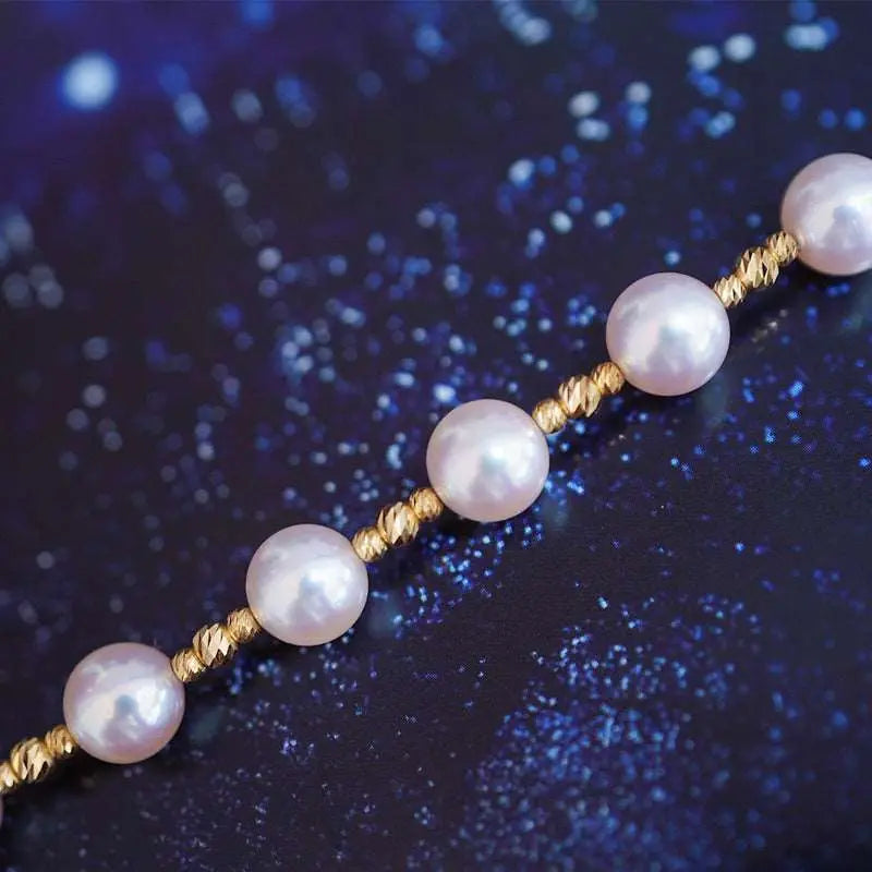 Aurora Akoya Pearl Bracelet_ Italian Ins Wind Akoya Sea Pearl Bracelet