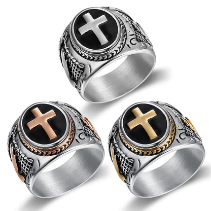 Men's Ring Black Epoxy God's Finger Ring - prestigepearls