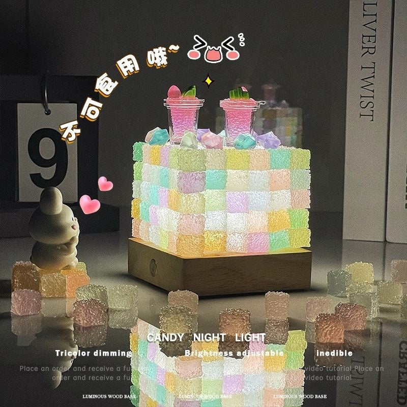 Crystal Luminous Cube Sugar Led Small Night Lamp Handmade Diy Gift PrestigePearls