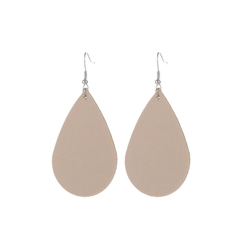 Leaf Drop PU Artificial Leather Earrings PrestigePearls