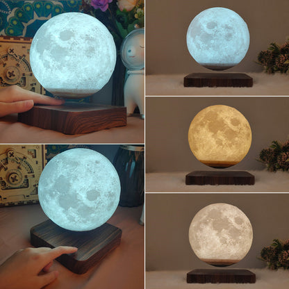 Customized Creative 3D Magnetic Levitation Moon Lamp Night Light Rotating Led Moon Floating Lamp - prestigepearls