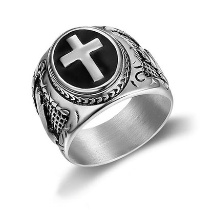 Men's Ring Black Epoxy God's Finger Ring - prestigepearls