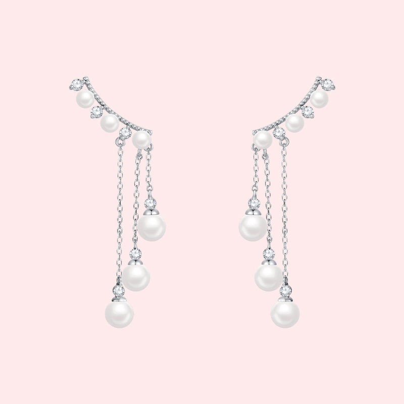 Long High Profile Tassel Pearl Eardrop Earring PrestigePearls