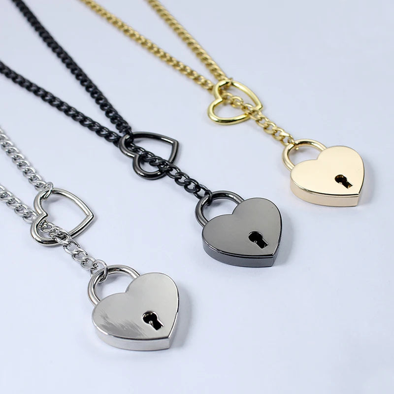 New chock and key 2024 necklace, Slip Chain Necklace Heart O-Ring Rock Cuban Long Necklace PrestigePearls