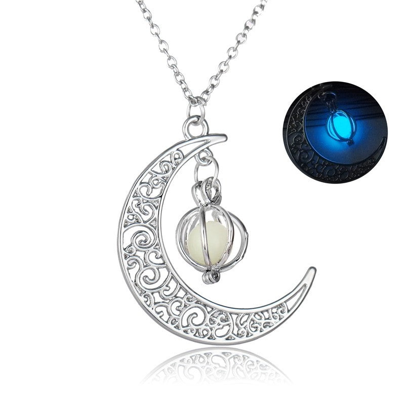 Fashion Moon Natural Glowing Stone Healing Necklace PrestigePearls