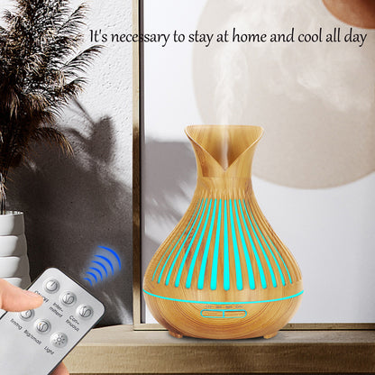 New Aroma Diffuser 500ml Wood Grain Humidifier Household Hollow Vase Humidifier - Prestige Pearls