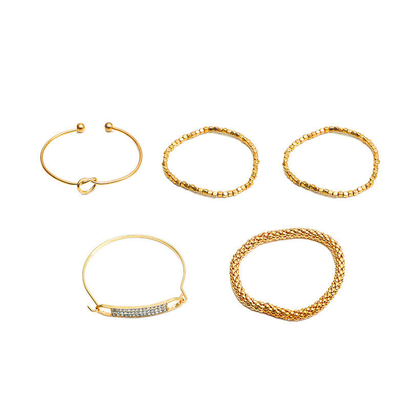 5-piece Set Of European And American Vintage Chain Bracelets PrestigePearls