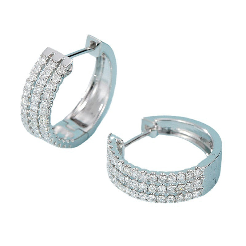 18K White Gold Natural Diamond Earrings PrestigePearls