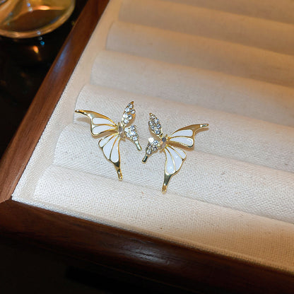 Fashion Jewelry Rhinestone Dripped Butterflies Stud Earrings Sweet Everyday Versatile Jewelry For Women PrestigePearls