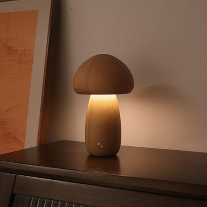 INS Wooden Cute Mushroom LED Night Light With Touch Switch  Bedside Table Lamp For Bedroom Childrens Room Sleeping Night Lamps Home Decor - prestigepearls