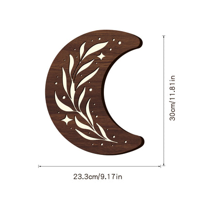 EtherealGlow- Bohemian Style Three-dimensional Wooden Leaf Crescent Lamp Pendant PrestigePearls