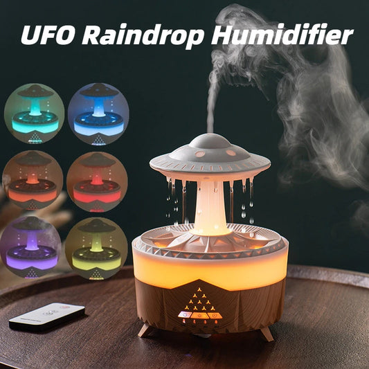 New UFO Raindrop Humidifier Water Drop Air Humidifier USB Aromatherapy Essential Oils Aroma Air Diffuser Household Mist Maker Home Decor PrestigePearls