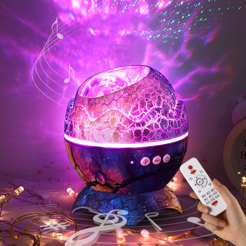 LED Dinosaur Egg Star Galaxy Projection Lamp Bluetooth Music - prestigepearls