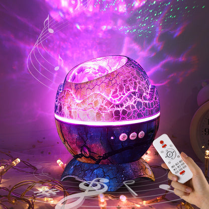 LED Dinosaur Egg Star Galaxy Projection Lamp Bluetooth Music - prestigepearls