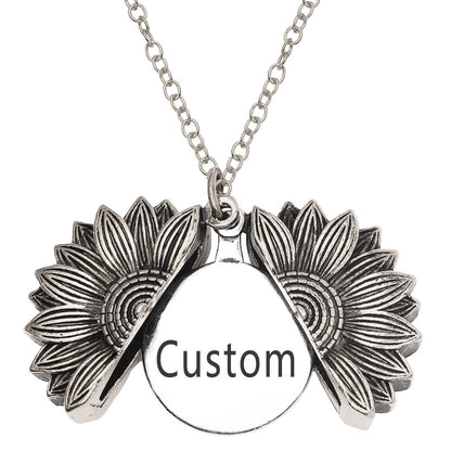 Retro Necklace Cross-border Sunflower Can Double-layer Lettering PrestigePearls