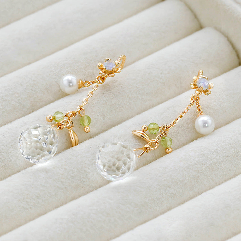 Women's White Crystal Drop Earrings PrestigePearls