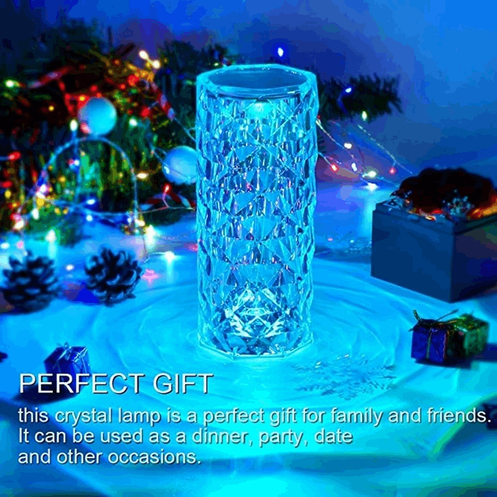 16 Colors LED Crystal Lamp Rose Light Touch Table Lamps Bedr