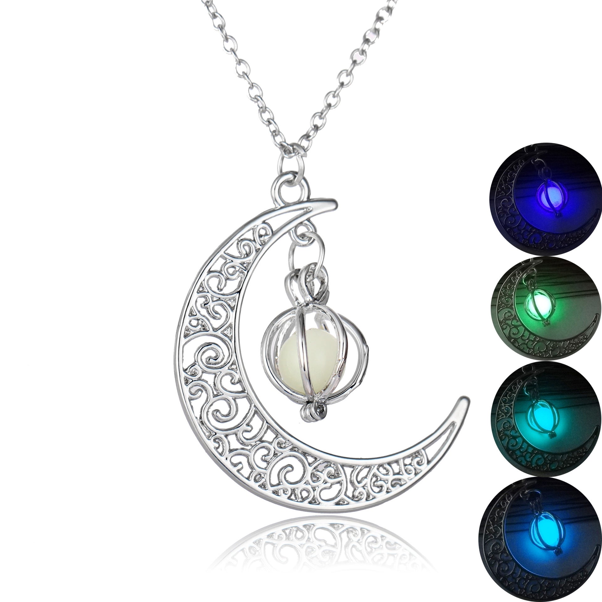 Fashion Moon Natural Glowing Stone Healing Necklace PrestigePearls