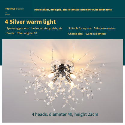 GlowDandelion- Dandelion Bedroom Crystal Ceiling Lamp PrestigePearls