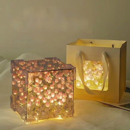 Tulip Flower Sea Small Night Lamp Handmade Diy Material Package PrestigePearls