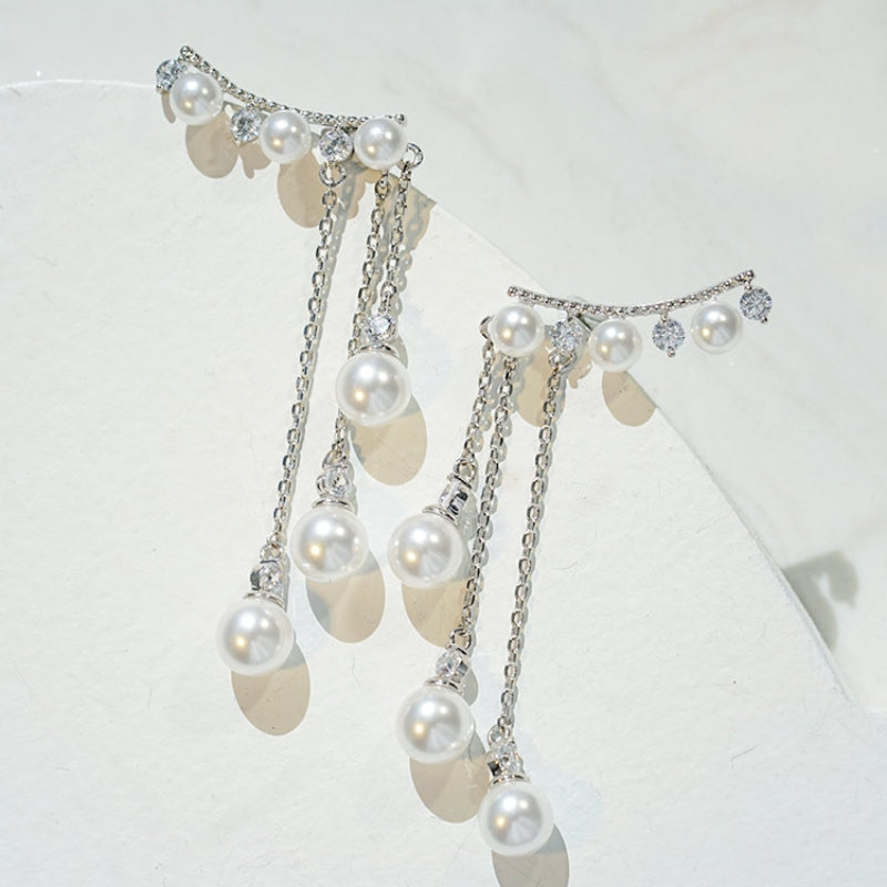 Long High Profile Tassel Pearl Eardrop Earring PrestigePearls