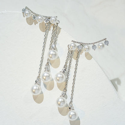 Long High Profile Tassel Pearl Eardrop Earring PrestigePearls