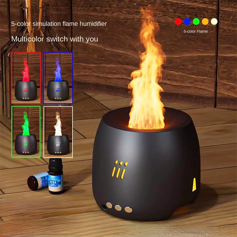 Flame Aroma Diffuser Air Humidifier Ultrasonic Cool Mist Maker Fogger Led Essential Oil Flame Lamp Difusor - Prestige Pearls