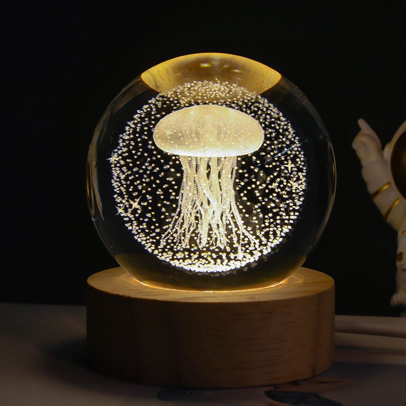 Luminous Starry Sky And Planets Moon Moon Crystal Ball Small Night Lamp Projection Ambience Light Creative Gift New Strange Gift - prestigepearls